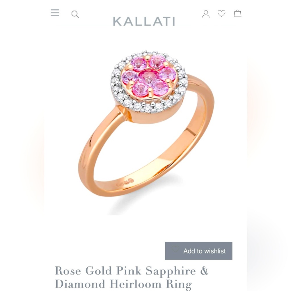Kallati Pink Sapphire & Diamond Ring